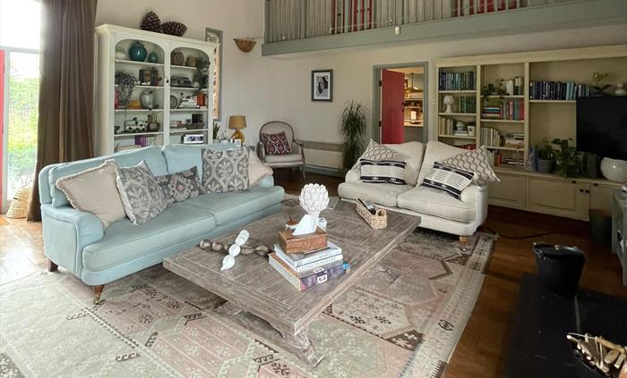 The lounge at ysgubor degwm converted barn self catering holiday let in north wales